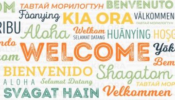 Free Vector _ Welcome word composition in different languages